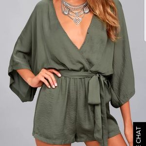 Army green romper